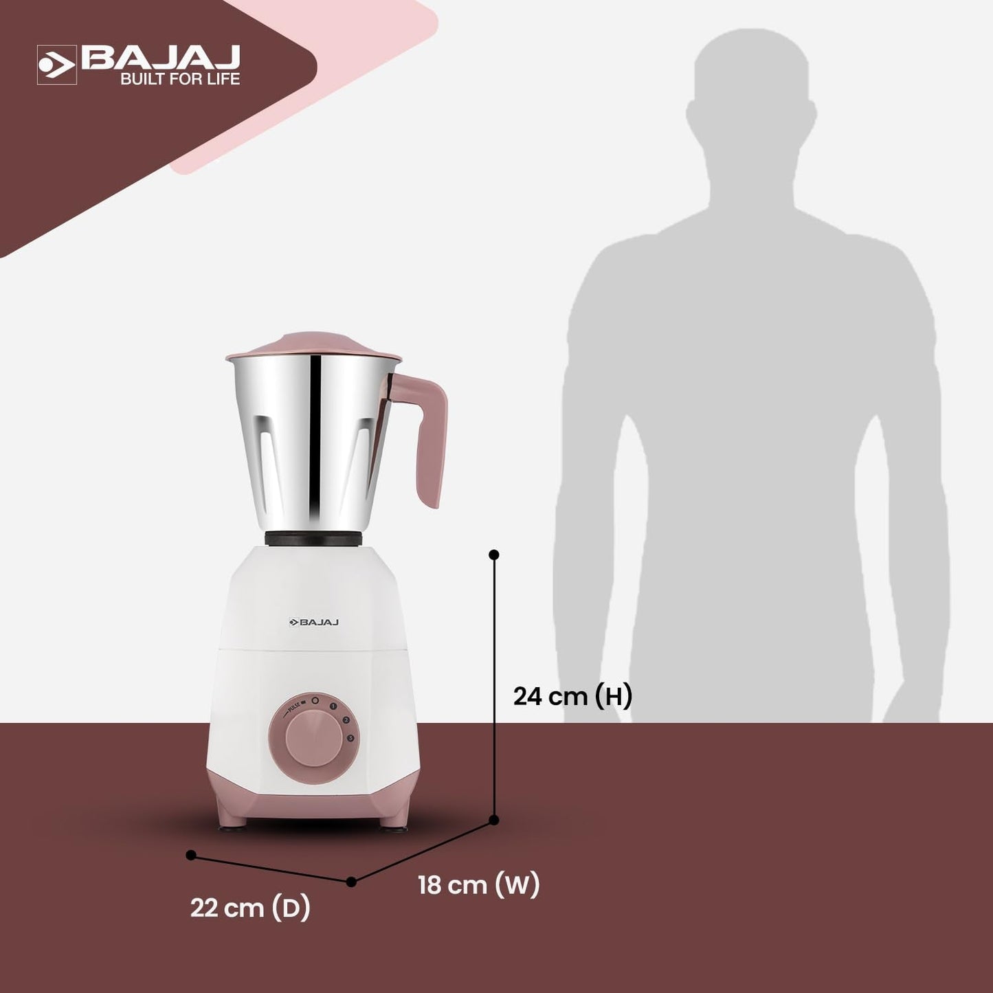 Bajaj Ninja Series Stella 750W Mixer Grinder with 4 Jar, White