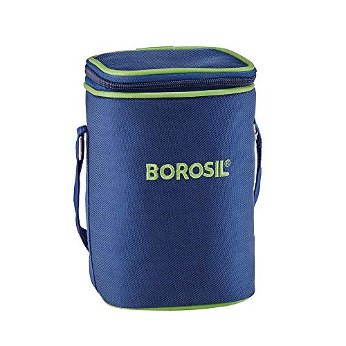 Borosil - Glass Lunch Box Set of 3, 320 ml, Microwave Safe Office Tiffin (12 x 12 x 6.5 cm, Transparent)