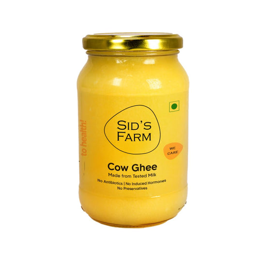 Sid’s Farm Cow Ghee - 350g | Aromatic and Granular | Made With Safe Tested Milk | Free From Antibiotics, Preservatives and Induced Hormones | Glass Jar