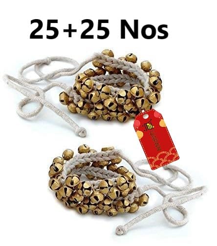 UAPAN MetalCraft Ghungroo White Cotton String (25+25(2.0 Cm))