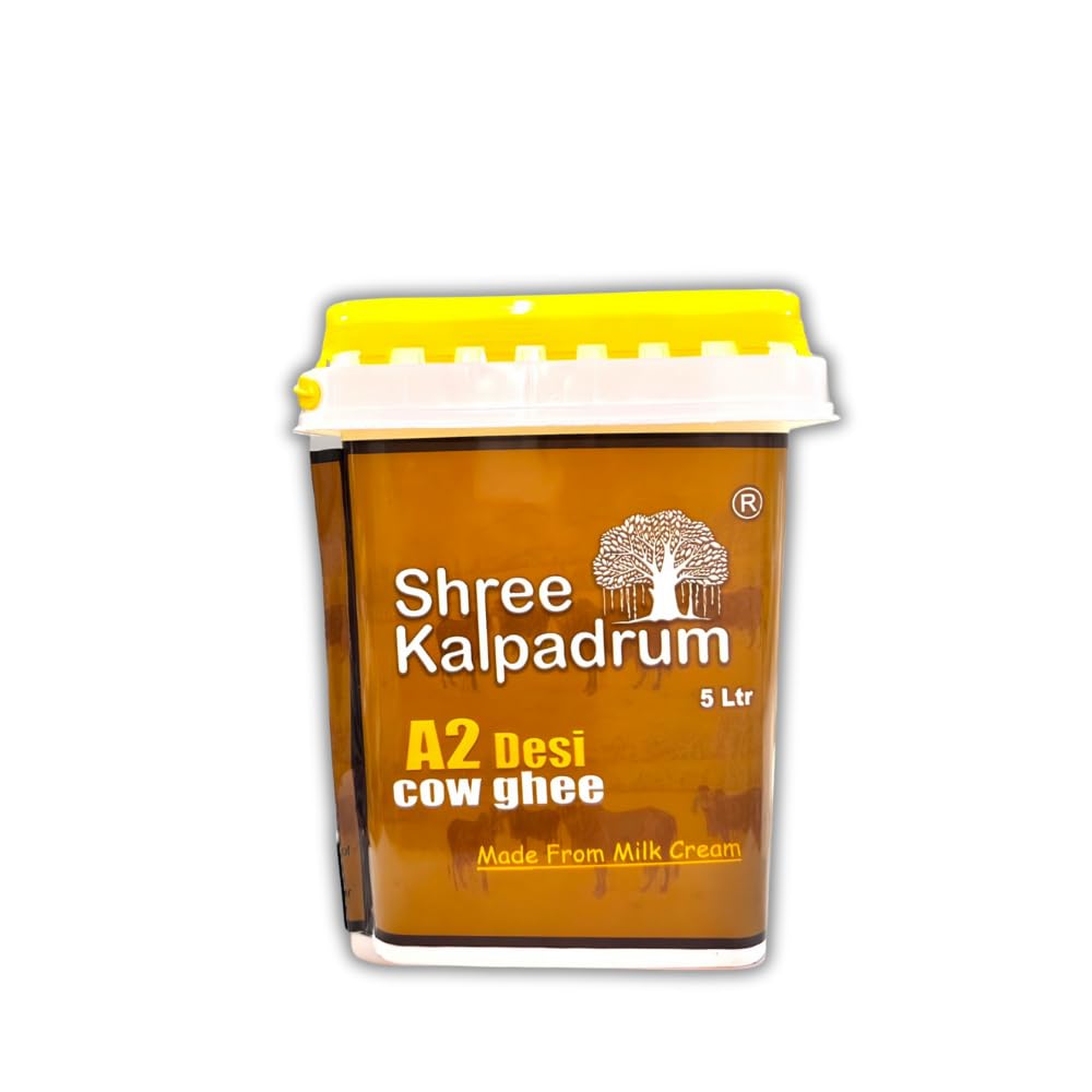 SHREE KALPADRUMA ghee Natural A2 Desi Cow Ghee| Pure Cow Ghee for Better Digestion, Immunity & Eyesight. (5 Ltr)