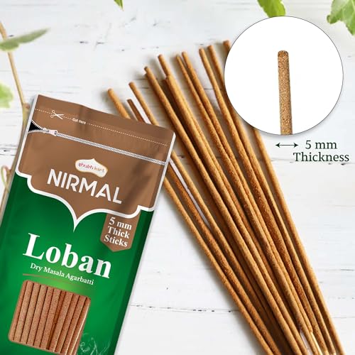Shubhkart Nirmal Loban Dry Masala Agarbatti Zipper 125gms - 5mm Thick Sticks | Special Long Lasting Agarbatti for Puja, Havan, Rituals | Pooja Room Items for Aromatic Environment (Pack of 2)