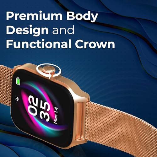 Titan Zeal Premium Fashion Smartwatch|1.85" AMOLED Display with AOD|390 * 450 Pixel Resolution|Functional Crown|SingleSync BT Calling|Advanced Chipset|100+ Sports Modes & Watchfaces IP68 (Mesh Strap)