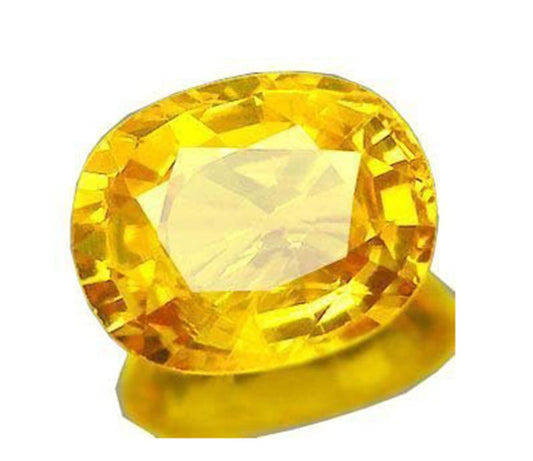 Bague Pukhraj Stone original Natural Certified yellow Sapphire Gemstone Genuine AAAA+ (4.25)