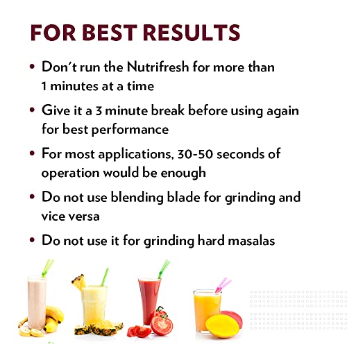 Borosil Plastic Nutrifresh Pb31 Portable Mini-Blender & Grinder, 500 Ml Blending Jar, 300 Ml Chutney Jar, For Blending Smoothies & Chutneys, Dry Grinding Spices, Black, 400 W, 400 Watt