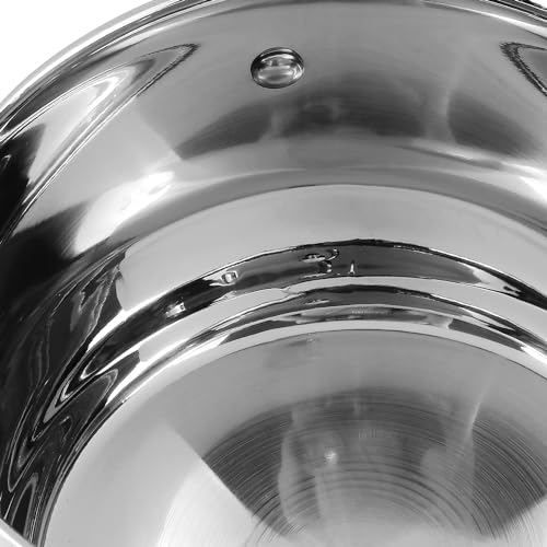 Vinod Stainless Steel Almaty Casserole with Glass Lid - 16 cm with Capacity 2 litres (Induction and Gas Stove Friendly) - 2 Years Warranty, Silver