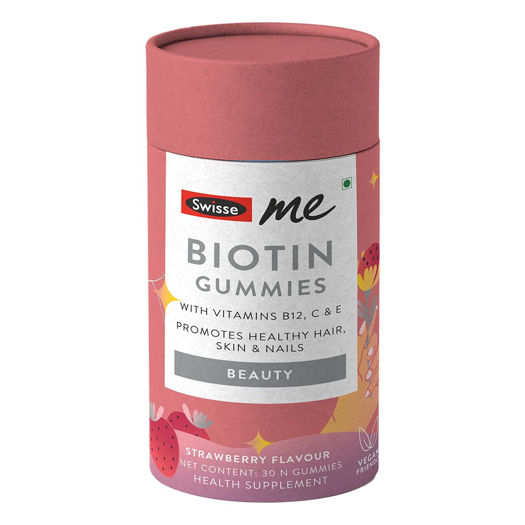 SwisseMe Biotin Gummies (100% Vegan, 30 Day Pack) - Strawberry Flavour