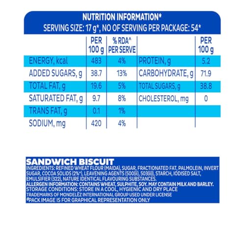 Cadbury Oreo Pokémon Vanilla Flavour Creme Sandwich Biscuit Mega Family Pack, 876.75 g