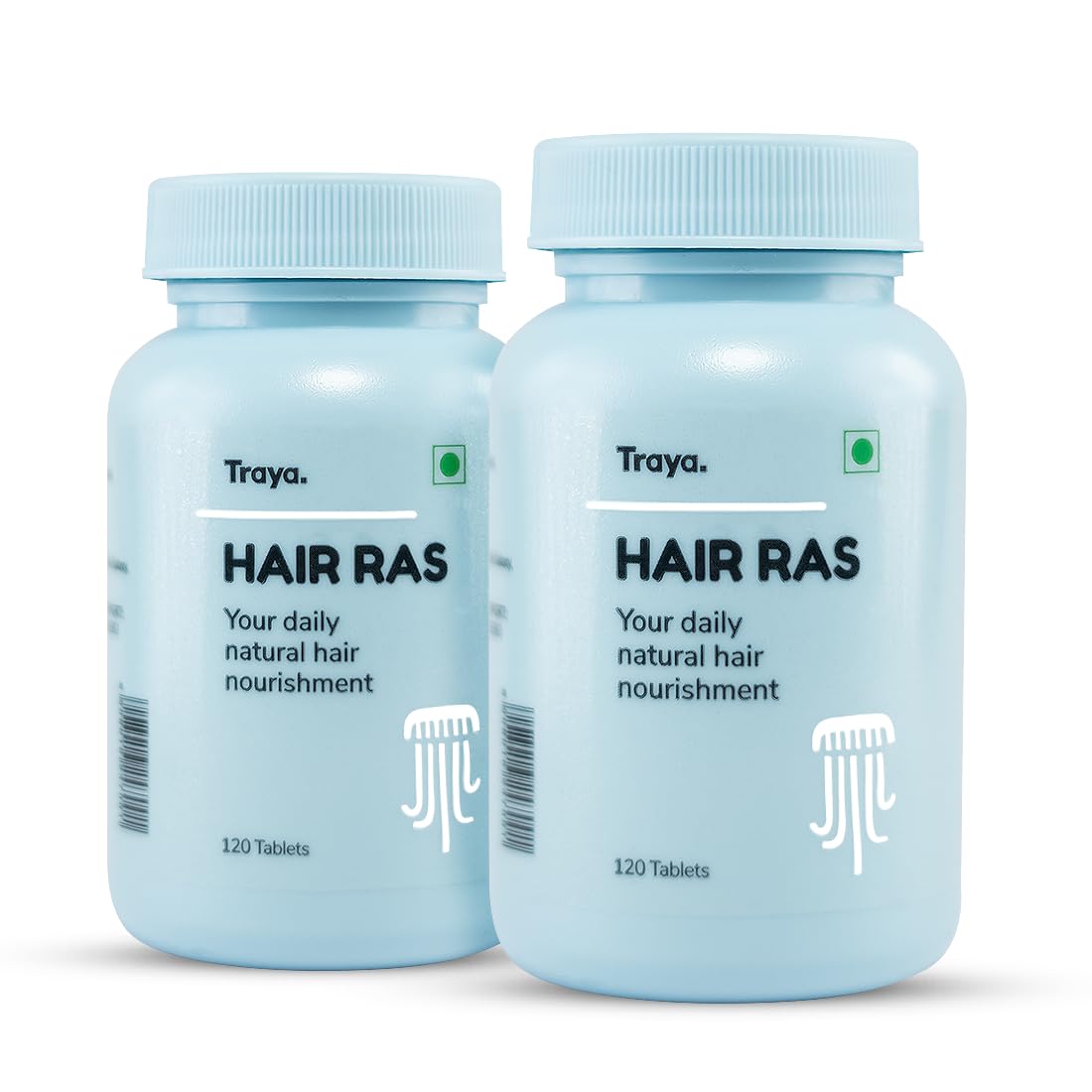 Traya Hair Ras Tablets for Women & Men, Ayurvedic Hair Vitamin Tablets for Hair Fall Control and Growth, Contains Ashwagandha, Bhringraj, Shatavari (240 Tablets) Pack of 2