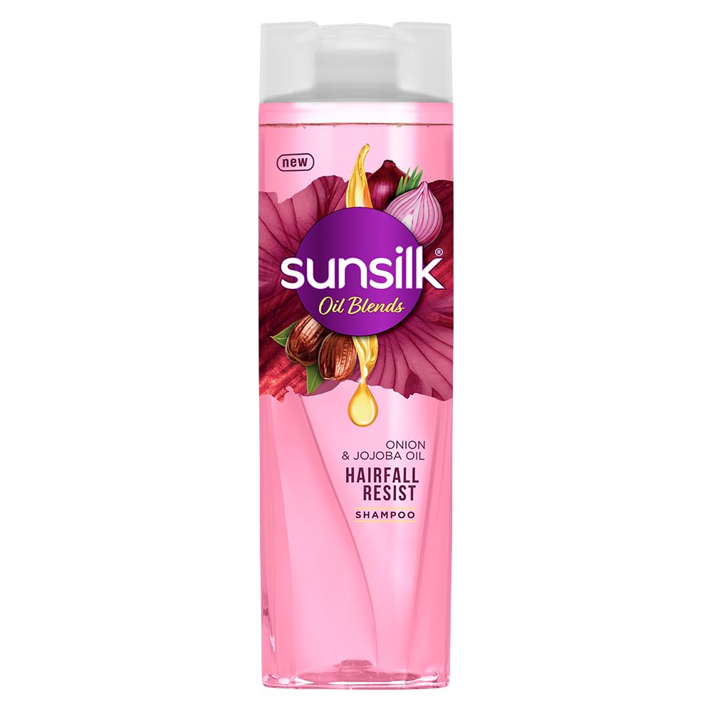 Sunsilk Onion & Jojoba Oil Hairfall Resist Oil Blends Shampoo | with No Added Parabens | (370 ml)
