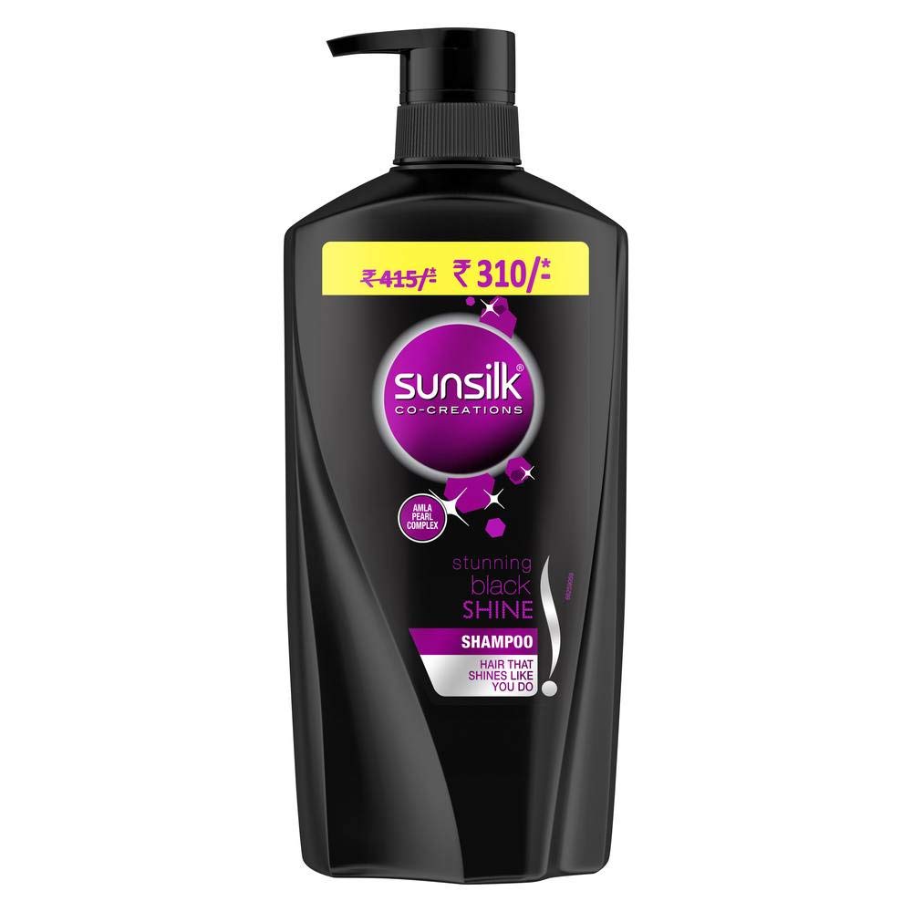 Sunsilk Stunning Black Shine Shampoo, With Amla Pearl Extract, 650 ml