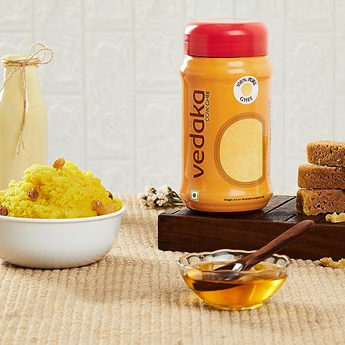 Amazon Brand - Vedaka Cow Ghee | 1 Litre Jar | Rich Aroma