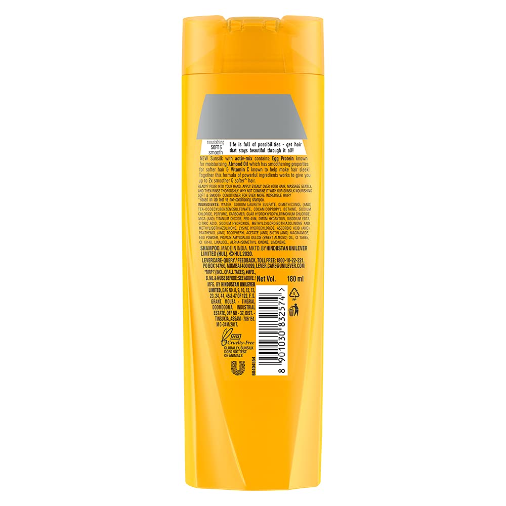Sunsilk Nourishing Soft & Smooth Shampoo 180 Ml,Liquid