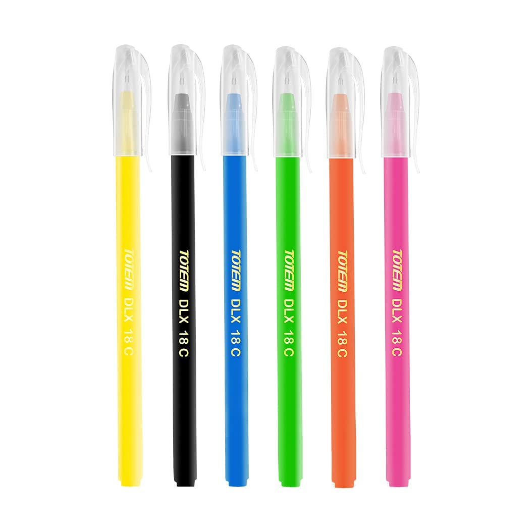 TOTEM Delux Ball Pens | 40 Pens (20 Blue Ink & 20 Black Ink) | Lightweight & Colourful Body Design | 0.7 mm Tip | Use and Throw Pens | For One Time Use | Ideal for School & Office Use