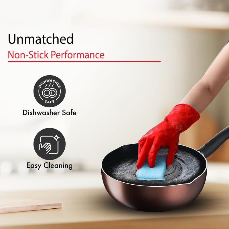 Tefal Day by Day Non-Stick Deep Frypan/Thermo-Spot Technology/PFOA Free, Titanium Non-Stick Coating / 24 cm/Superior Induction Base/Suitable for All Hob Type/Brown / 2 Years of Warranty