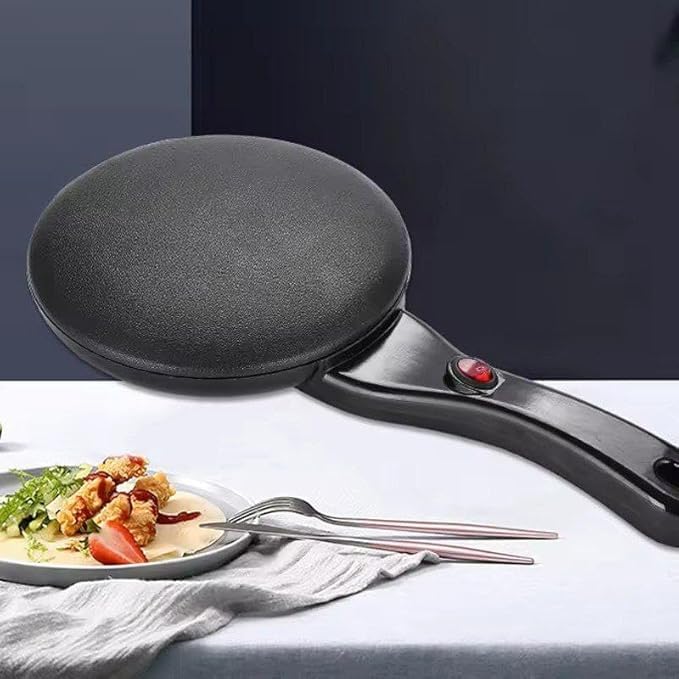 Autio EXIM Dosa Maker Auto Power Off Electric Crepe Maker Hot Plate Cooktop Non-Stick Automatic Temperature Control,600 Watts, Black