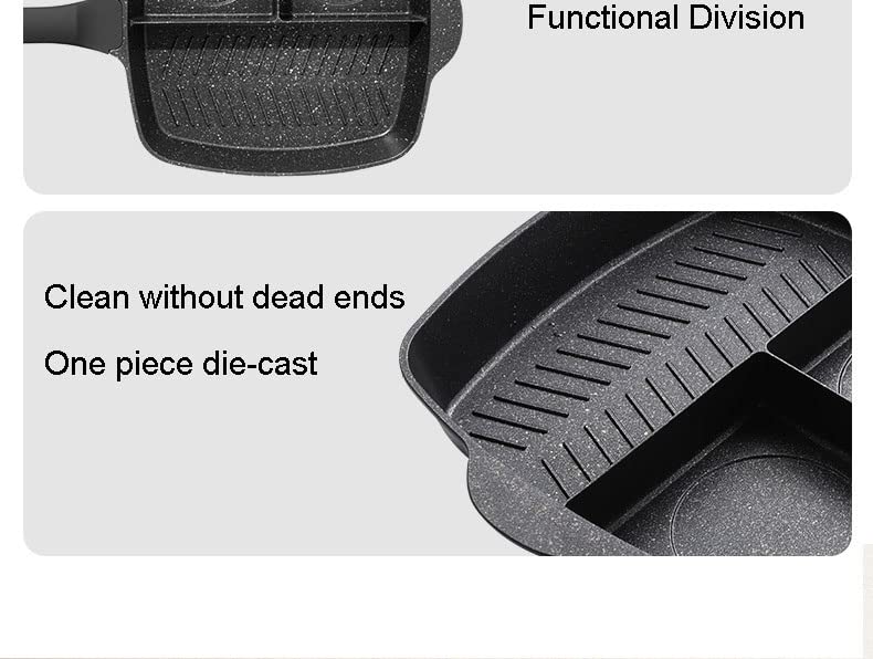 shopurb 3-in-1 Non Stick Frying pan Crepe Maker pan Cooking Wok Pot (Black)