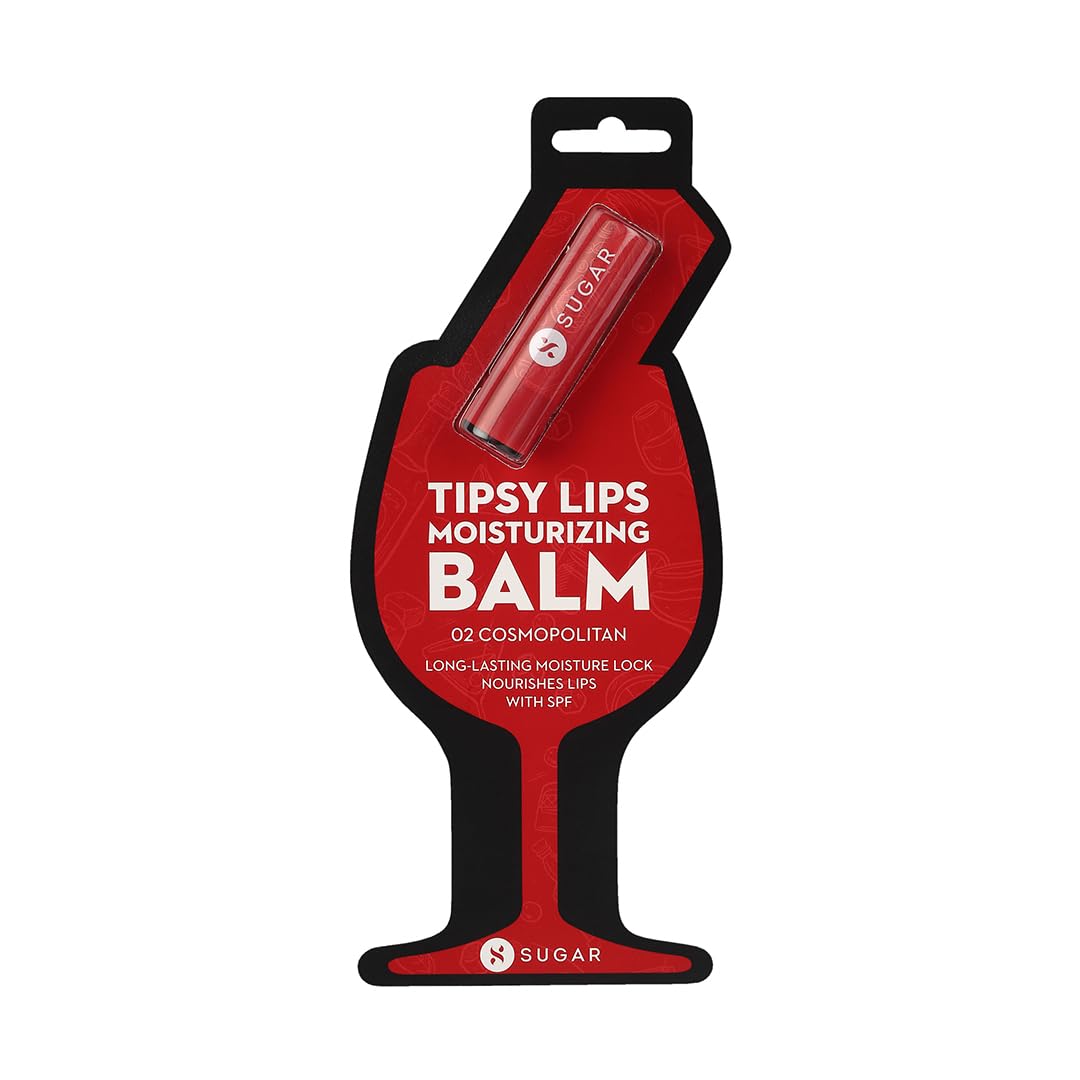 SUGAR Cosmetics Tipsy Lip Balm For Dry & Chapped Lips With Vitamin E, Shea Butter and Jojoba Oil | Lip Protection & Nourishment | LipBalm with SPF | 4.5gm - 02 Cosmopolitan