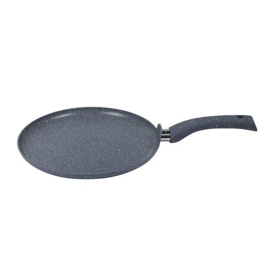 Wonderchef Granite 30cm Non-Stick Dosa Tawa | Induction Bottom | Soft-Touch Handles | Virgin Aluminium | PFOA/Heavy Metals Free | 3.5mm | 2 Year Warranty | Grey
