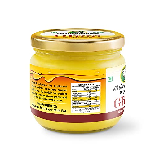Akshayakalpa Organic Desi Cow Ghee, 300ml - Pure organic ghee, traditionally-churned, chemical-free, granular ghee, nutritious by nature