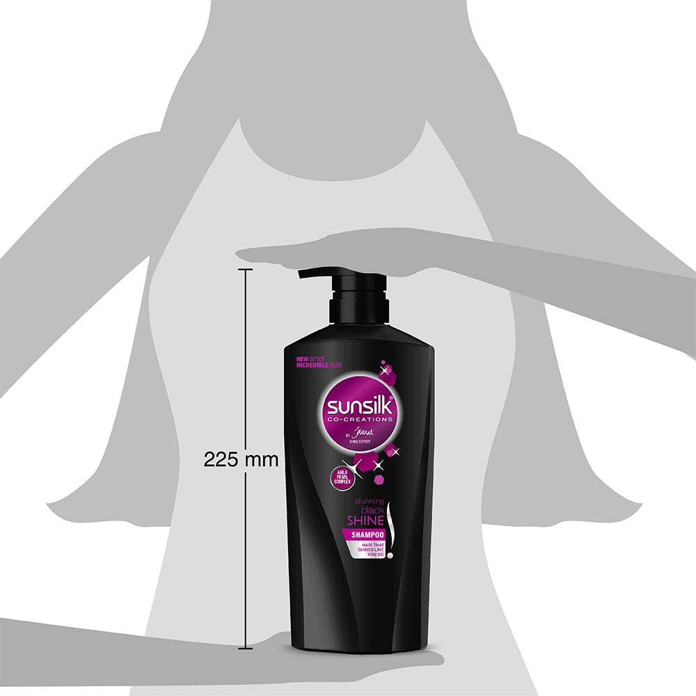 Sunsilk Stunning Black Shine Shampoo, With Amla Pearl Extract, 650 ml