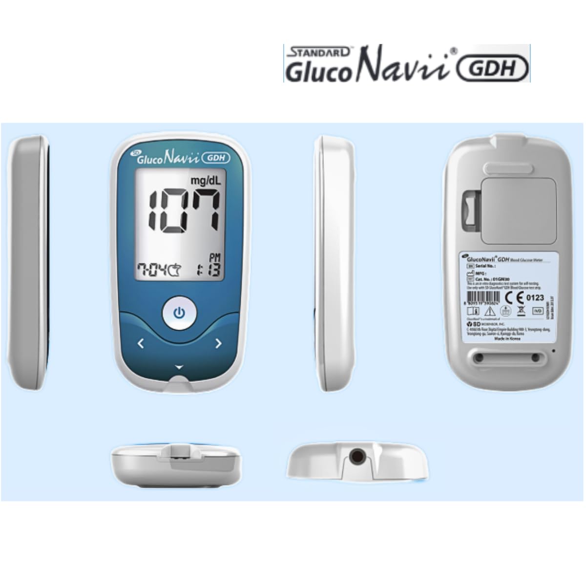 STANDARD Gluco Navii GDH Blood Glucose Monitor with 100 Strips - Glucometer