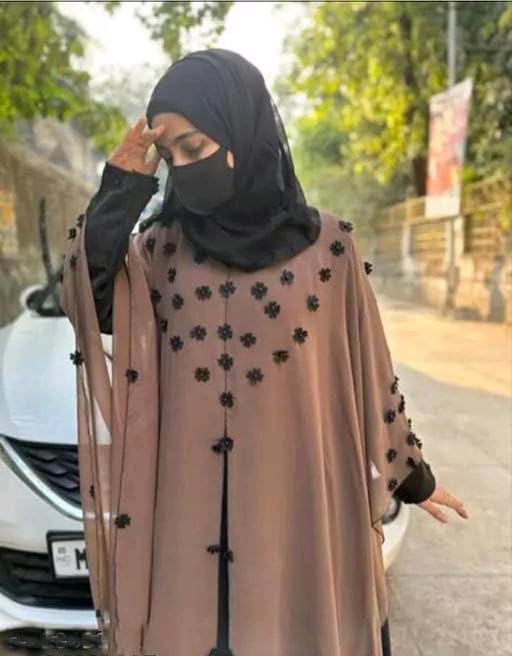 BURAQUE DESIGNER Nida fabric Free Size Muslim Burqa/Abaya & Burkha Dress for Muslim women and Girl's (F06-Brown-Burkha)