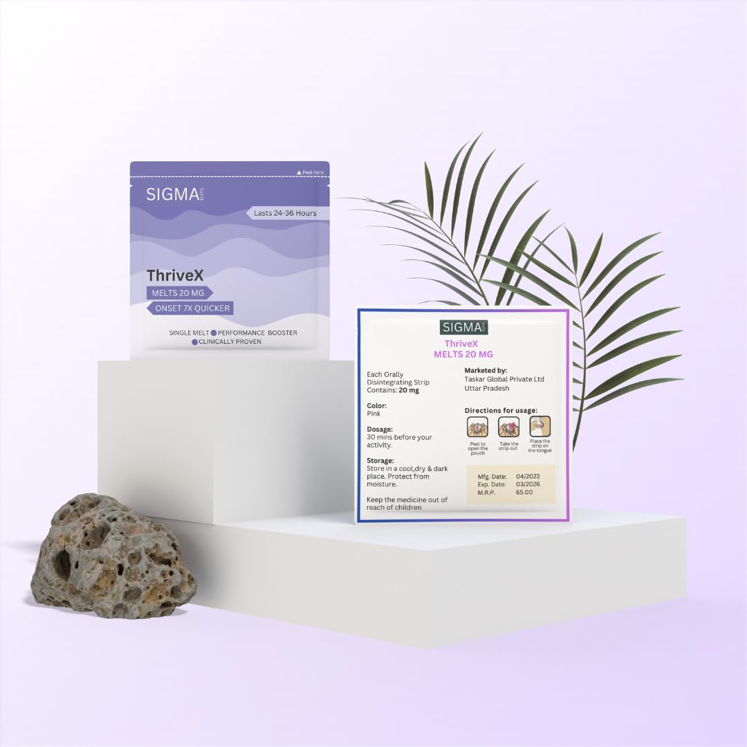 SIGMA GUYS ThriveX Ultra Vitality Melts Helps Increase Performance & Strength | For Men | Lasts upto 36 Hours | Pack of 8