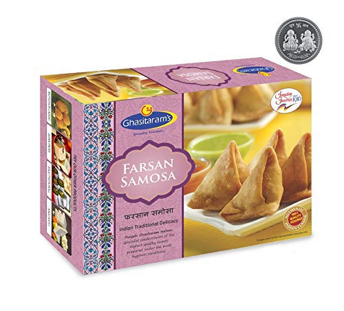 3x GHASITARAM'S  Farsan Samosa With Free Silver Plated Coin, 300 gm each - Pack of 3
