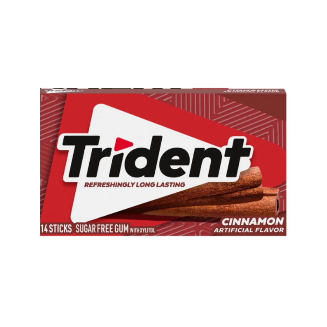 Trident Sugar Free Chewing Gum Cinnamon Flavor 14 Sticks, 26 G
