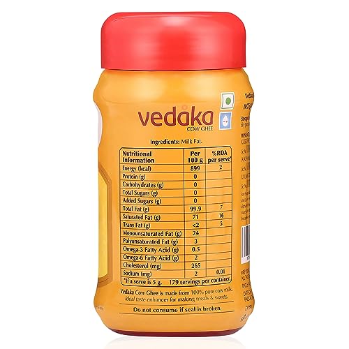 Amazon Brand - Vedaka Cow Ghee | 1 Litre Jar | Rich Aroma