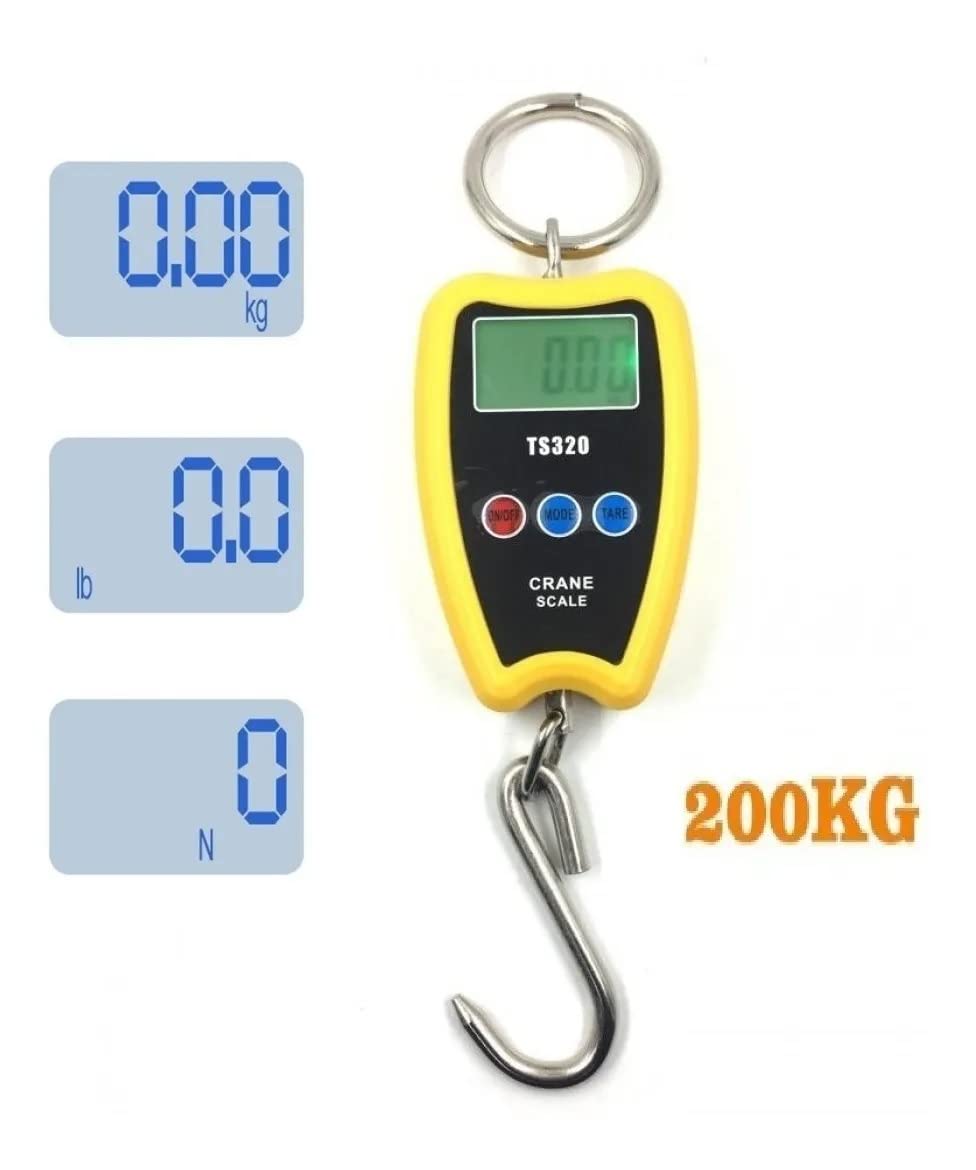 SELMEZ Electronic Luggage Weighing Scale 200kg Weight Machine for Luggage Weight Machine Weighing Machine For Luggage With LCD Display 200kg hanging weighing scale Mini Crane scale (200kg - hook)