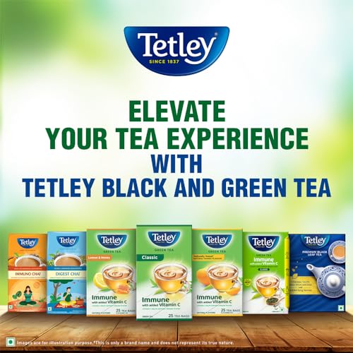 Tetley Green Tea Immune, With Added Vitamin C, Classic Green Tea Flavour 100gram (80 cups), Green, Loose Leaves