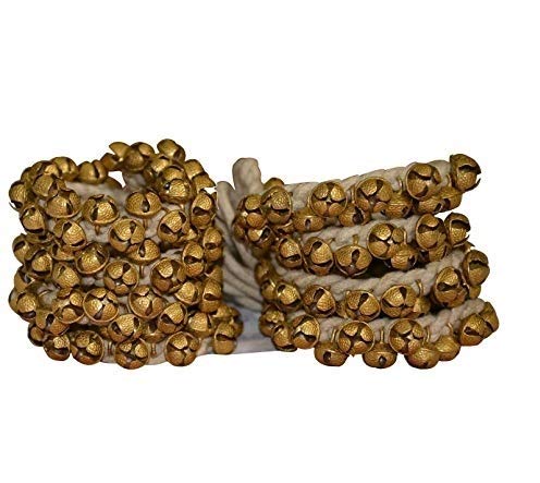 UAPAN MetalCraft Ghungroo White Cotton String (75+75(2.0 Cm), Pair)