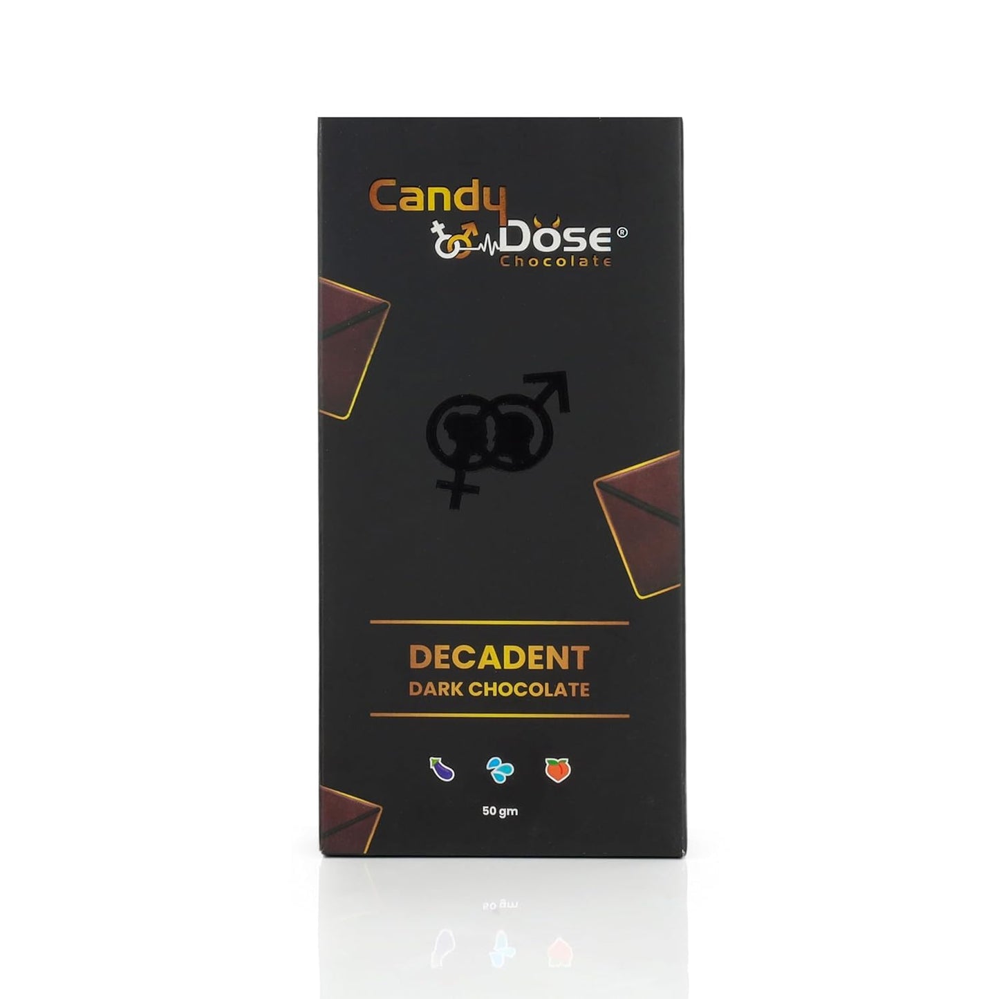 Candy Dose Chocolate Candy Dose Decadent Dark Chocolate – Mood Enhancement Chocolate for Couples & Romantic Moments (50g) (Pack of 1)