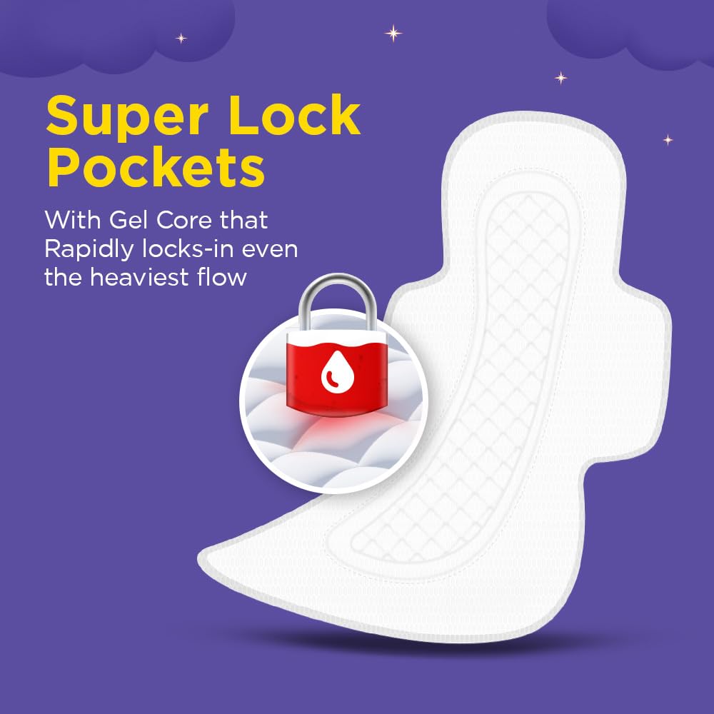 Stayfree Dry Max XXL | 42 Pads | All Night XXL Dry Cover Sanitary Pads for Women | Convert Heavy flow into Gel | Odour Control | Absorbs 2x more with wider back | Superior Dry feel | Ultra Thin Pads |