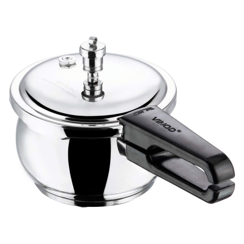 Vinod 18/8 Stainless Steel Splendid Plus Outer Lid Pressure Cooker -1.5 Ltr (Induction Friendly)
