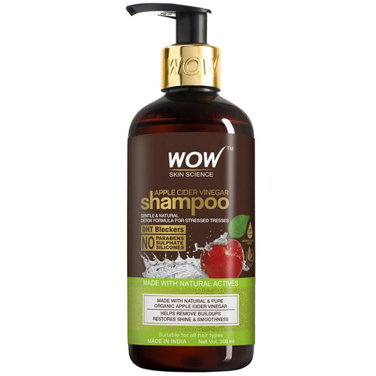 WOW Skin Science Apple Cider Vinegar Shampoo with DHT Blockers | Gentle & Natural Detox Formula that Helps Remove Buildup | For Men & Women 300ml