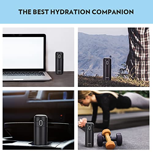 Borosil Stainless Steel Hydra Double Wall Vacuum Insulated Traveller Flask, (BLACK, 300 ml)