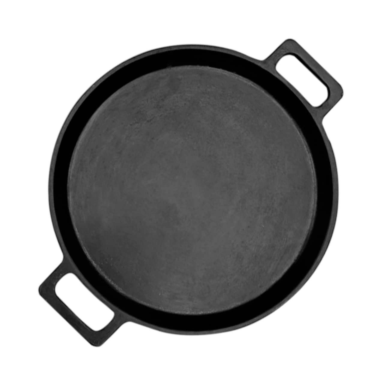 SWASTHA COOKWARE Cast Iron Material Neer Dosa Tawa Double Handle | Pre-Seasoned Super Smooth Cast Iron Neer Dosa Tawa | Black Color