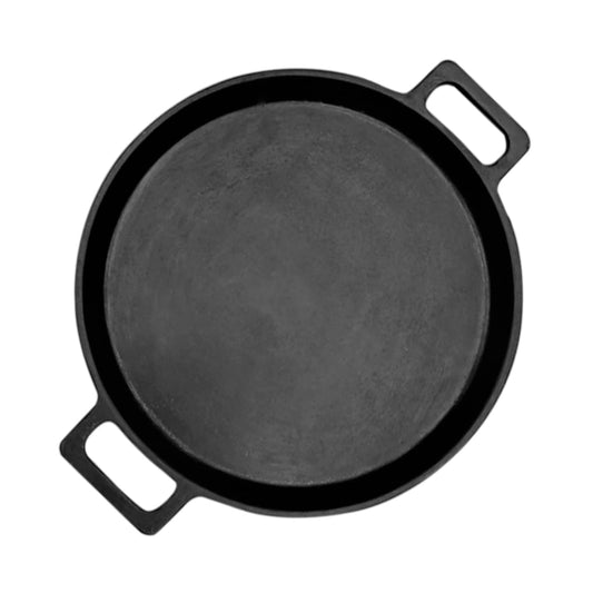 SWASTHA COOKWARE Cast Iron Material Neer Dosa Tawa Double Handle | Pre-Seasoned Super Smooth Cast Iron Neer Dosa Tawa | Black Color