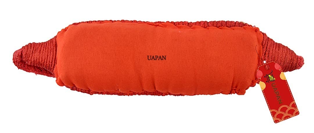 UAPAN Brass Ghungroo Anklets Bells For Women I 3 Line Pad I Red I 2 Pair I Perfect for traditional Indian dance