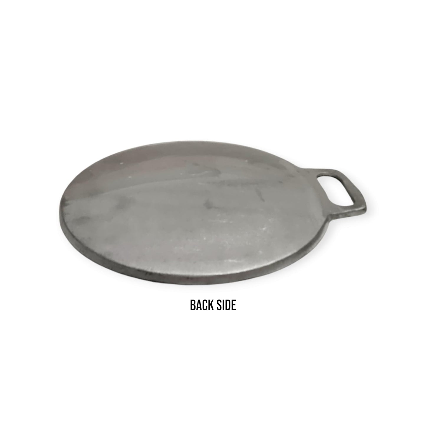 Trishav Indolium Dosa Kallu | Indolium Polished Dosa Tawa - Single Handle Dosa kal - 13 Inch with Stainless Steel Classic Palta-Turner- Silver