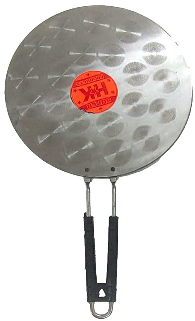 Super HK Iron Dosa Tawa Pure Iron with Handle 12 inch Width Especially Designed for Dosa/South Indian Dishes (Silver)
