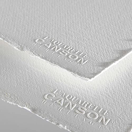 Canson Héritage Cotton 300 GSM Hot Pressed 56 x 76 cm Paper Sheets(White, 10 Sheets)