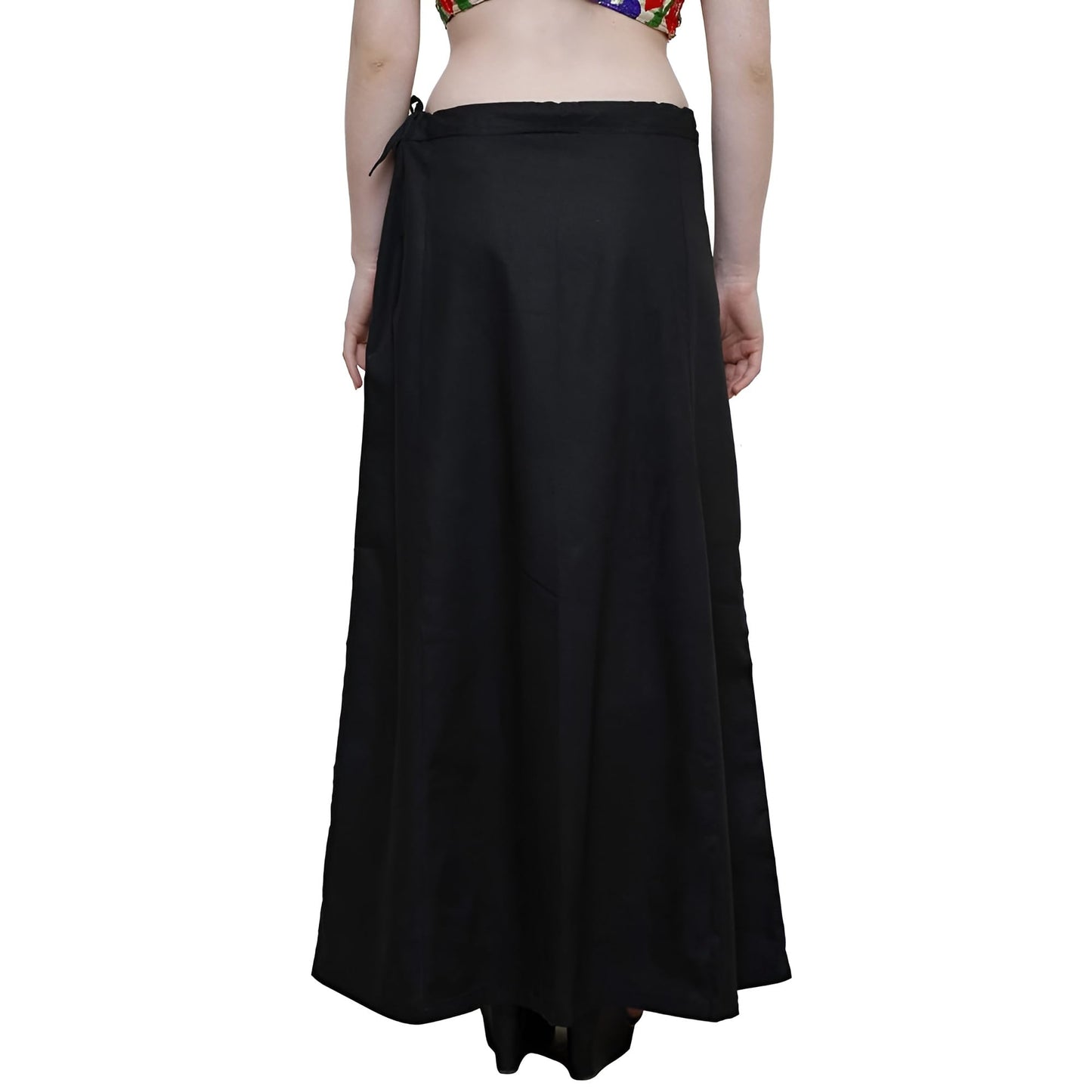 Bardstown Women's Cotton Petticoat Saree Cotton Underskirt Sari Pure Cotton Petticoat (Free Size, Black)