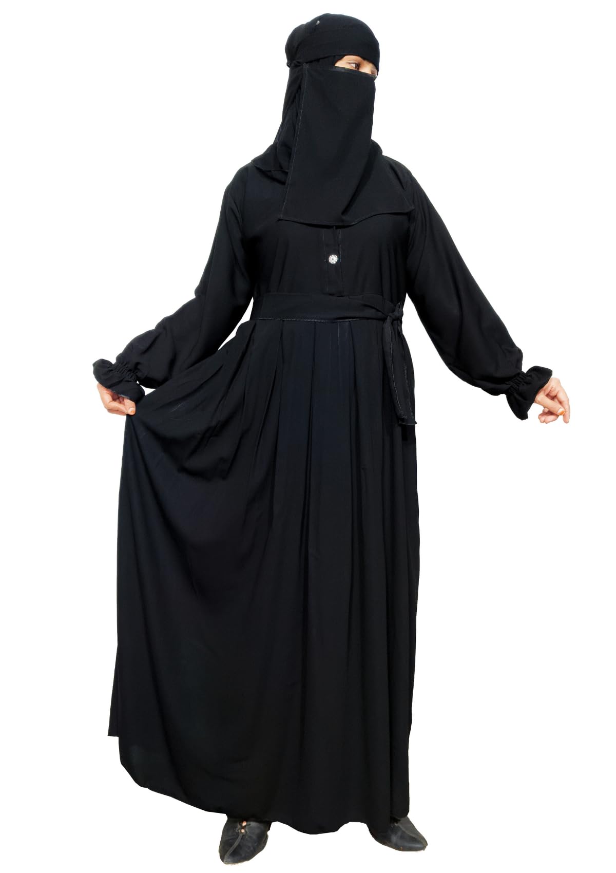 BURAQUE DESIGNER Abaya for Girls and Women Stylish Design Stitched Burqa Dress (B01-Black-Burkha)