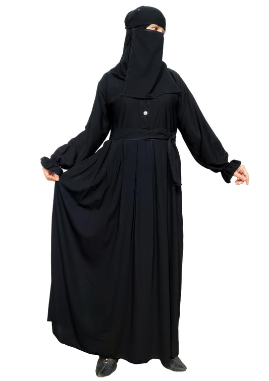 BURAQUE DESIGNER Abaya for Girls and Women Stylish Design Stitched Burqa Dress (B01-Black-Burkha)