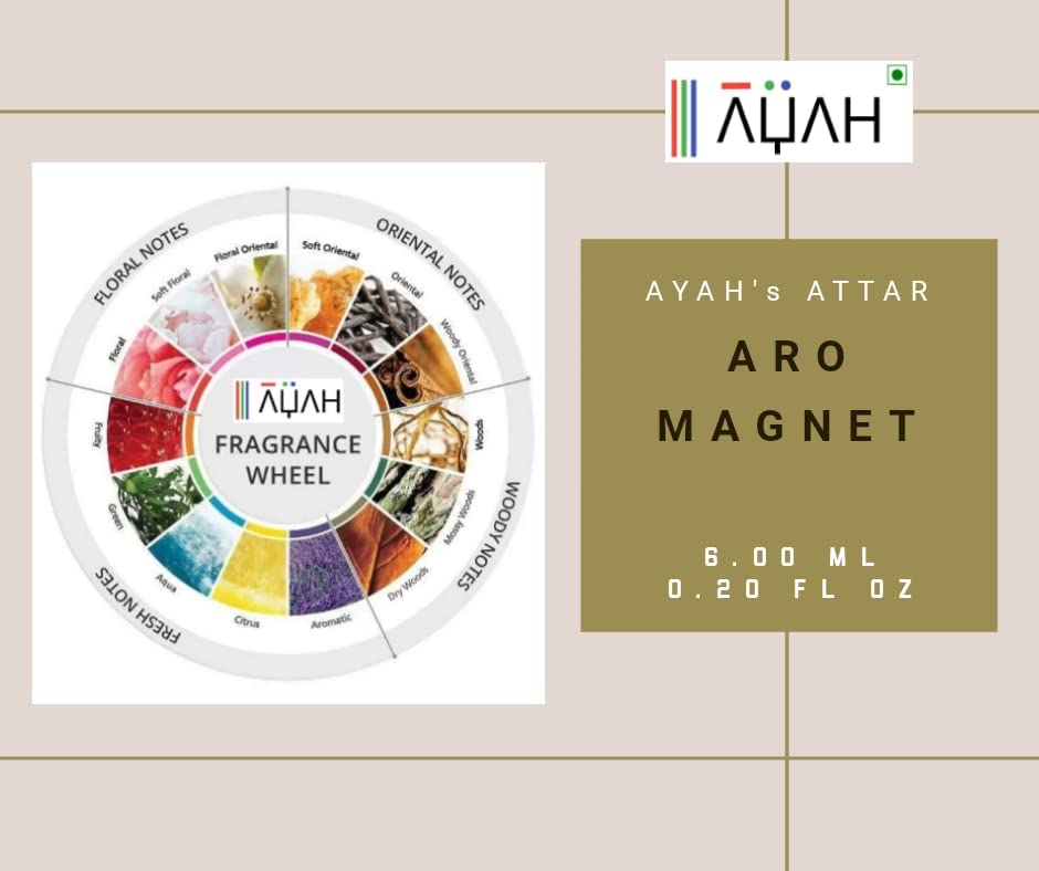 Bashaji Attar ARO MAGNET; Real, Organic & Long Lasting Unisex Roll-On Concentrated Perfume Oil - 6 ML, Pack of 1