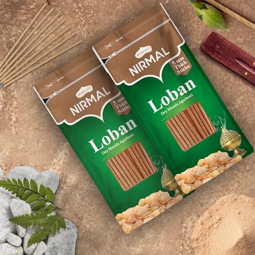 Shubhkart Nirmal Loban Dry Masala Agarbatti Zipper 125gms - 5mm Thick Sticks | Special Long Lasting Agarbatti for Puja, Havan, Rituals | Pooja Room Items for Aromatic Environment (Pack of 2)